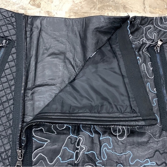 Sexy embroidered lamb leather skirt - Size 4 - Picture 5 of 6